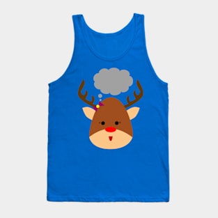 Merry Christmas Reindeer Thinking Tank Top